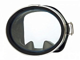 Маска классическая для плавания - круглое стекло, черный силикон